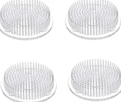 4 blomformade blomsterarrangemang i klar plast, 70 mm