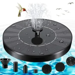 13 cm diameter, flytande solfontänsats, dekorativ trädgårdsfontänpump, terrass fontän