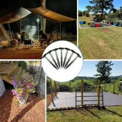 11 cm kraftiga professionella plastspikar för landskaps- och trädgårdsarbete (30 st.), mångsidig ogräsduk, erosionsskyddsnät och presenningspinnar