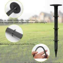 20 cm plastspik för trädgårdsnät, fästspikar, landskapsgräspålar, 20-pack