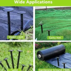 20 cm plastspik för trädgårdsnät, fästspikar, landskapsgräspålar, 20-pack