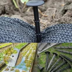 20 cm plastspik för trädgårdsnät, fästspikar, landskapsgräspålar, 20-pack