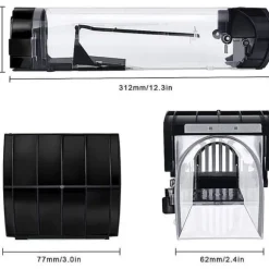 2 delar musfälla, grymhetsfria smarta musfällor, originalmöss, fångar levande möss Plastråttfälla