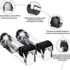2 delar musfälla, grymhetsfria smarta musfällor, originalmöss, fångar levande möss Plastråttfälla