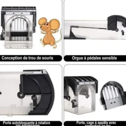 2 delar musfälla, grymhetsfria smarta musfällor, originalmöss, fångar levande möss Plastråttfälla