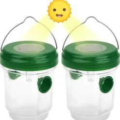 2 delar soldriven getingfälla med LED-ljus, insektsfällor, insektsfångare honungsfälla Bin Mjuka bålgetingar[255]