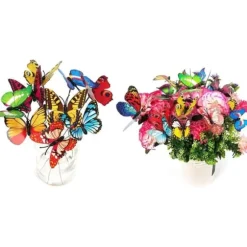 50 delar trädgårdsfjärilsprovset, trädgårdsfjärilsdekorationer på uteplatsväxter trädgårdsfest gräsmatta gårdsdekoration (17 cm)