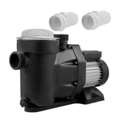 1 HP/750W 16m huvudlyft 19200L/timme poolpump med 50mm inlopp/utlopp, avtagbar filterkorg, säkerhetsskydd, tyst drift