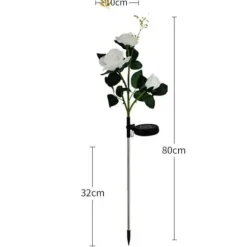 3 huvuden led solar ros lampa utomhusbelysning trädgård gräsmatta landskap dekoration ros lampa