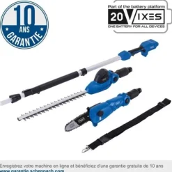 2 i 1 verktygssax + sladdlös häcksax - SCHEPPACH C-PHTS410-X- 20V IXES - utan batteri eller laddare