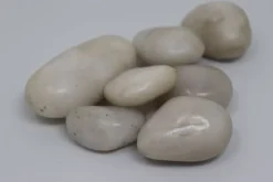 60 kg Polerad klappersten River Pebble Småsten Trädgårdsgrus Prydnadsgrus Vit