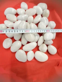 40 kg Polerad klappersten River Pebble Småsten Trädgårdsgrus Prydnadsgrus Vit