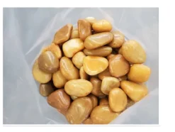 60 kg Polerad småsten Flodsten Pebbles Trädgårdsgrus Prydnadsgrus Gul