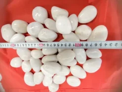 160 kg Polerade småsten Flodsten Pebbles Trädgårdsgrus Prydnadsgrus Vit