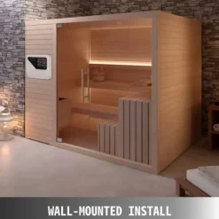 3-9 KW 40-105°C extern digital bastukontroll för kommersiellt och hemmabruk, justerbar tid och temperatur, säker att använda