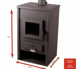 22 kW Fristående vedspis med vattenmantel för stora hem