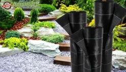 32 m² Ogräsbekämpningsmembran Ogräsfoder Mulchliner 100 g 1 m bred Svart