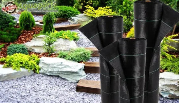 60 m² Ogräsbekämpningsmembran Ogräsfoder Mulchliner 100 g 1,65 m bred