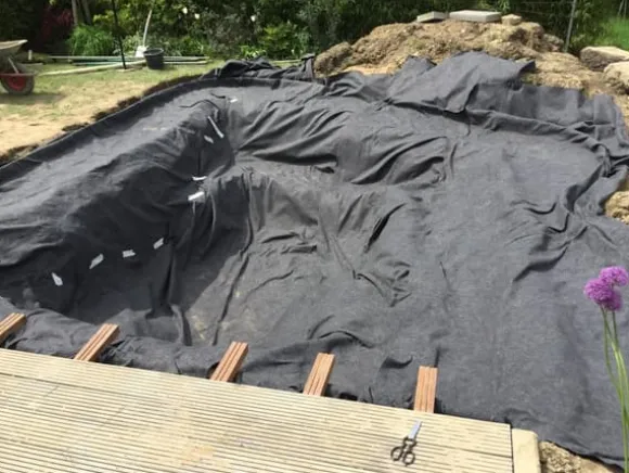 46 m² Pond liner underlay 1000 g Pond Skyddande fleece för Pond liner