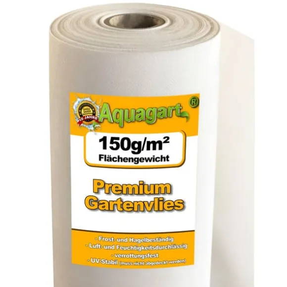 30 m² Trädgårdsfleece Ogräsbekämpningstyg Ogräsfoder Mulchtyg 150 g/m² vit 2 m bred