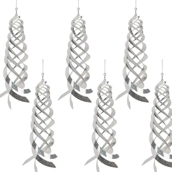 6 st fågelavvisande spiralreflektorer fågelavskräckande reflekterande vindspiral för trädgårdsstaket