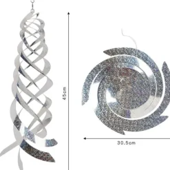 6 st fågelavvisande spiralreflektorer fågelavskräckande reflekterande vindspiral för trädgårdsstaket