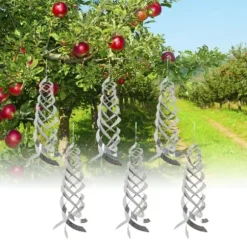 6 st fågelavvisande spiralreflektorer fågelavskräckande reflekterande vindspiral för trädgårdsstaket