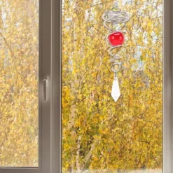 2 st. Gazing Ball Spiral Stjärtvindspinner Stabilisator Rostfritt Stål Spiral Vindspel För Utomhus Röd