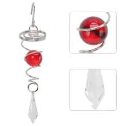 2 st. Gazing Ball Spiral Stjärtvindspinner Stabilisator Rostfritt Stål Spiral Vindspel För Utomhus Röd