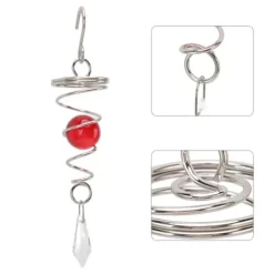 2 st. Gazing Ball Spiral Stjärtvindspinner Stabilisator Rostfritt Stål Spiral Vindspel För Utomhus Röd