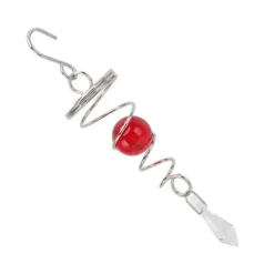 2 st. Gazing Ball Spiral Stjärtvindspinner Stabilisator Rostfritt Stål Spiral Vindspel För Utomhus Röd