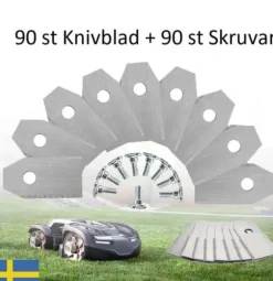 90 st Knivblad Knivar till Husqvarna Automower Gardena Silver