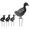 4 st metallanka dekorativa trädgårdsstakar Söt djur ihålig design svart järnkonst anka dekoration för innergård gräsmatta trädgård