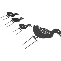 4 st metallanka dekorativa trädgårdsstakar Söt djur ihålig design svart järnkonst anka dekoration för innergård gräsmatta trädgård