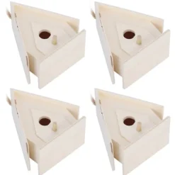 4 st mini hängande trä fågelholk bon bur prydnad hantverk för trädgård innergård dekor