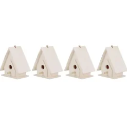 4 st mini hängande trä fågelholk bon bur prydnad hantverk för trädgård innergård dekor