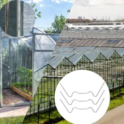 50 st mini växthusklämmor för upphängning av rostfria W-formade växthusglasklämmor, fasta trådglasklämmor för trädgårdsglashusporttillbehör