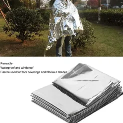 4 st nödfiltar Vattentäta hopfällbara bärbara reflexer Håll torr överlevnad varm filt för campingvandring