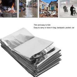 4 st nödfiltar Vattentäta hopfällbara bärbara reflexer Håll torr överlevnad varm filt för campingvandring