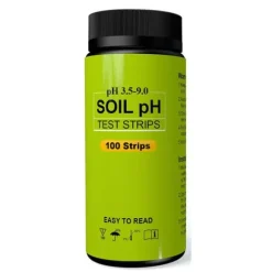 100 st. pH-testremsa för jord 3,5 till 9 intervall med hög noggrannhet pH-testpapper för trädgårdsgräs