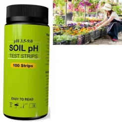 100 st. pH-testremsa för jord 3,5 till 9 intervall med hög noggrannhet pH-testpapper för trädgårdsgräs