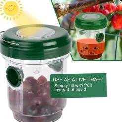 2 st Piége för getingar med solenergi och LED-ljus, insektsfällor, antihålsfälla för insekter med honung för bin, getingar och myggor