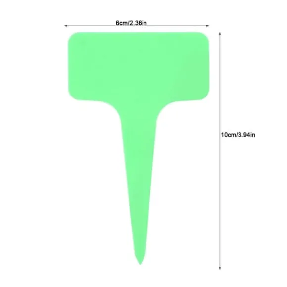50 st plast T-typ etiketter för växter plantskola trädgård gräsmatta gröna