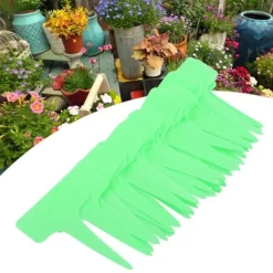 50 st plast T-typ etiketter för växter plantskola trädgård gräsmatta gröna