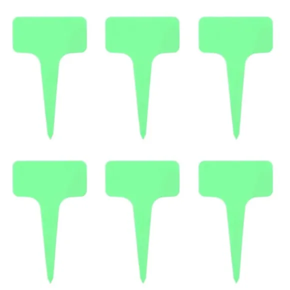 50 st plast T-typ etiketter för växter plantskola trädgård gräsmatta gröna