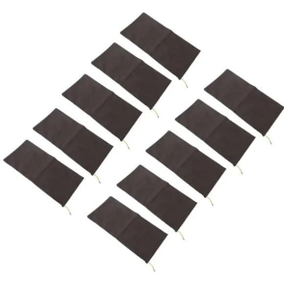 10 ST Sandlösa sandpåsar Dragsko översvämningsvattenbarriärer Polyester 9,8x19,7in Dampåse för källargarage Anti Flood Coffee