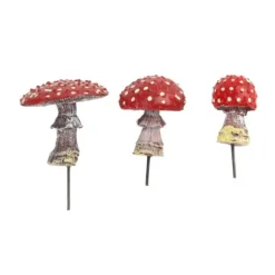 3 st Svamp Trädgårdsdekor Harts Glow in The Dark Svampdekor Lysande svampstatydekor Mikrolandskap