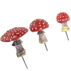 3 st Svamp Trädgårdsdekor Harts Glow in The Dark Svampdekor Lysande svampstatydekor Mikrolandskap