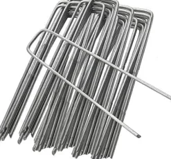 50 st U-formade förankringspinnar för trädgård - Silver 150mm