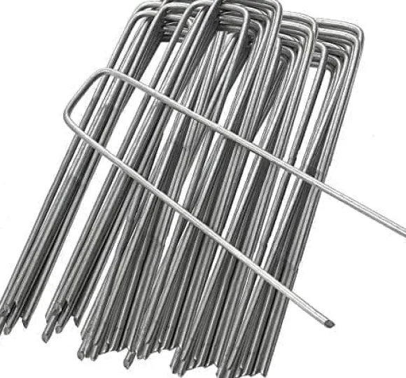 50 st U-formade förankringspinnar för trädgård - Silver 150mm